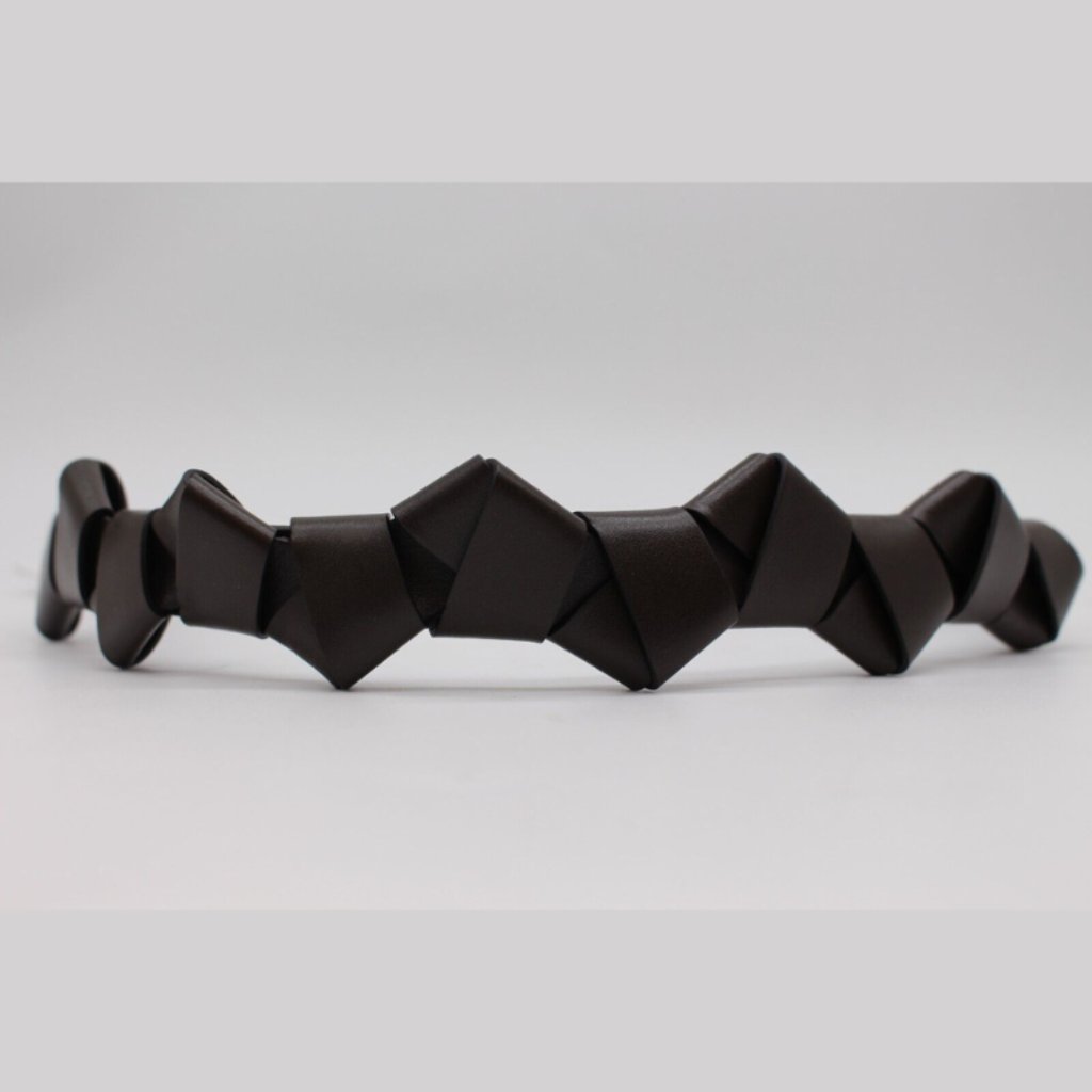 $590 Salvatore Ferragamo Cacao Brown Braided Leather Belt Size 75, 80